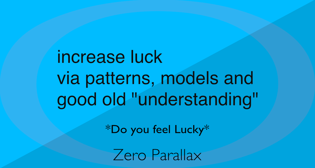 Tips for increasing luck via patterns, models and good old understanding. Neil Keleher.