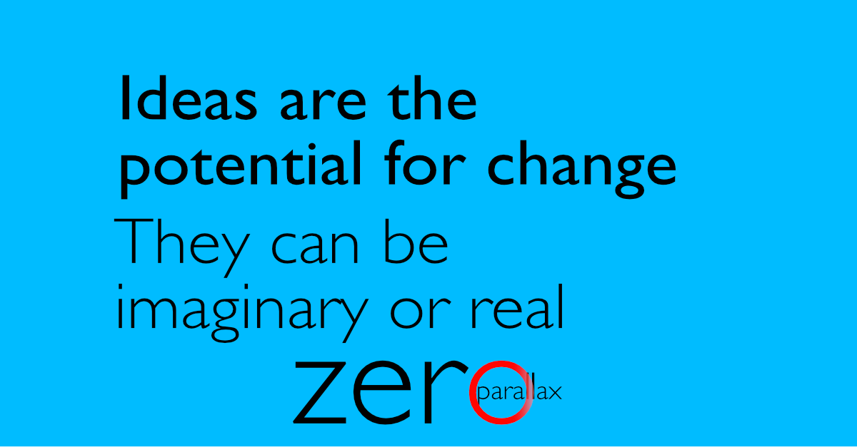 ideas are the potential for change Ideas are the potential for change. They can be imaginary or real. Neil Keleher, Sensational Yoga Poses.